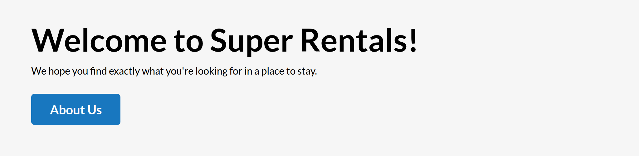 The Super Rentals app (homepage) by the end of the chapter