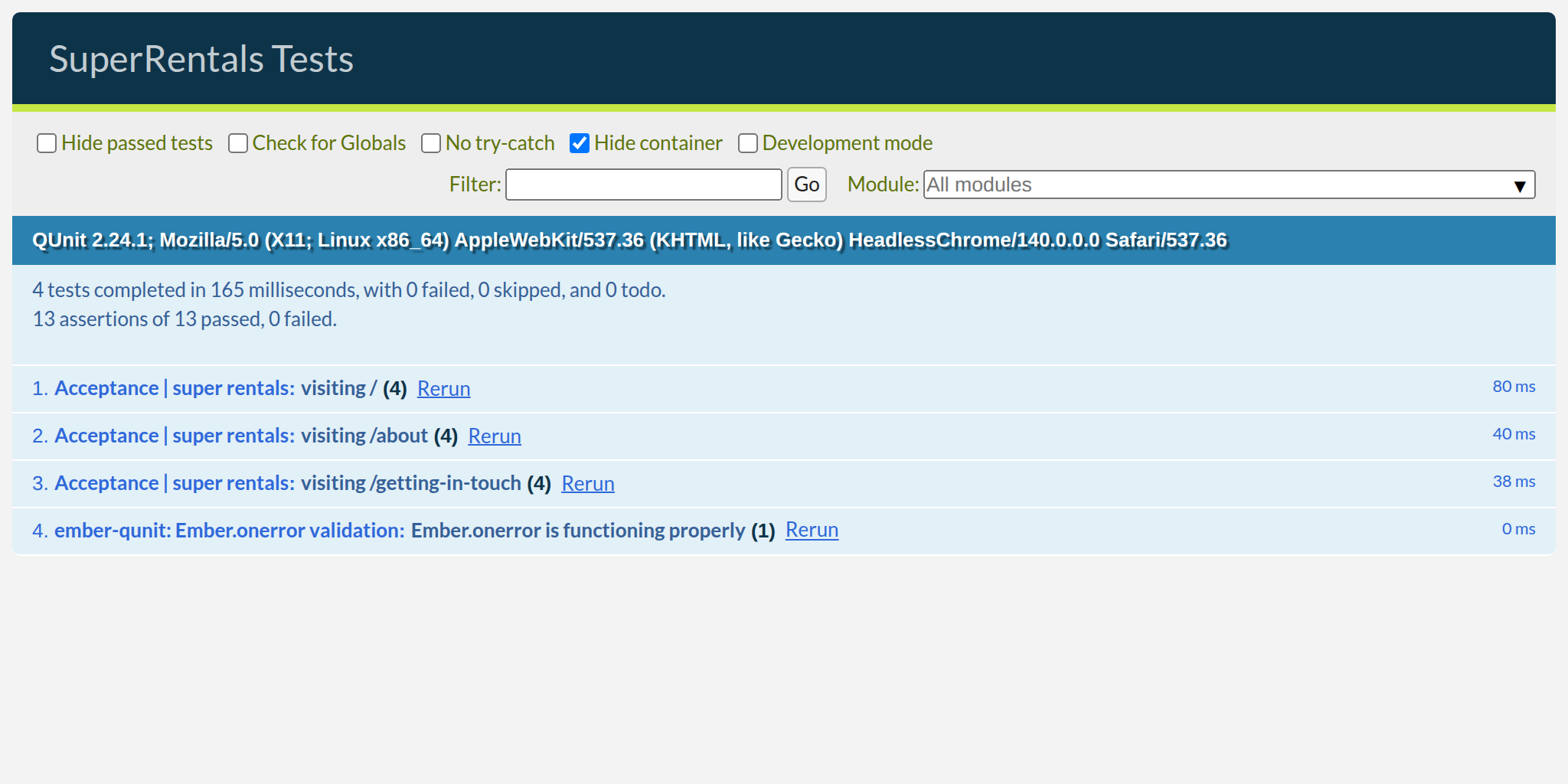 Tests still passing after the refactor